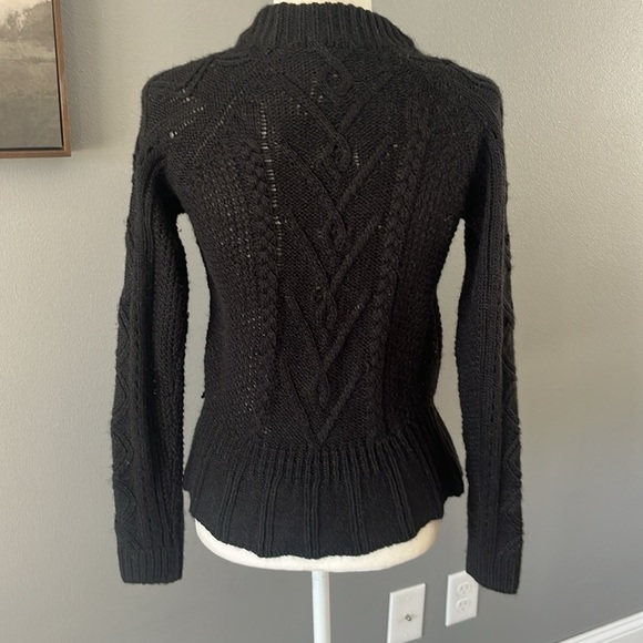 Scotch‎ & Soda Mille Nuits Cable Knit Peplum Sweater Black - Picture 6 of 10